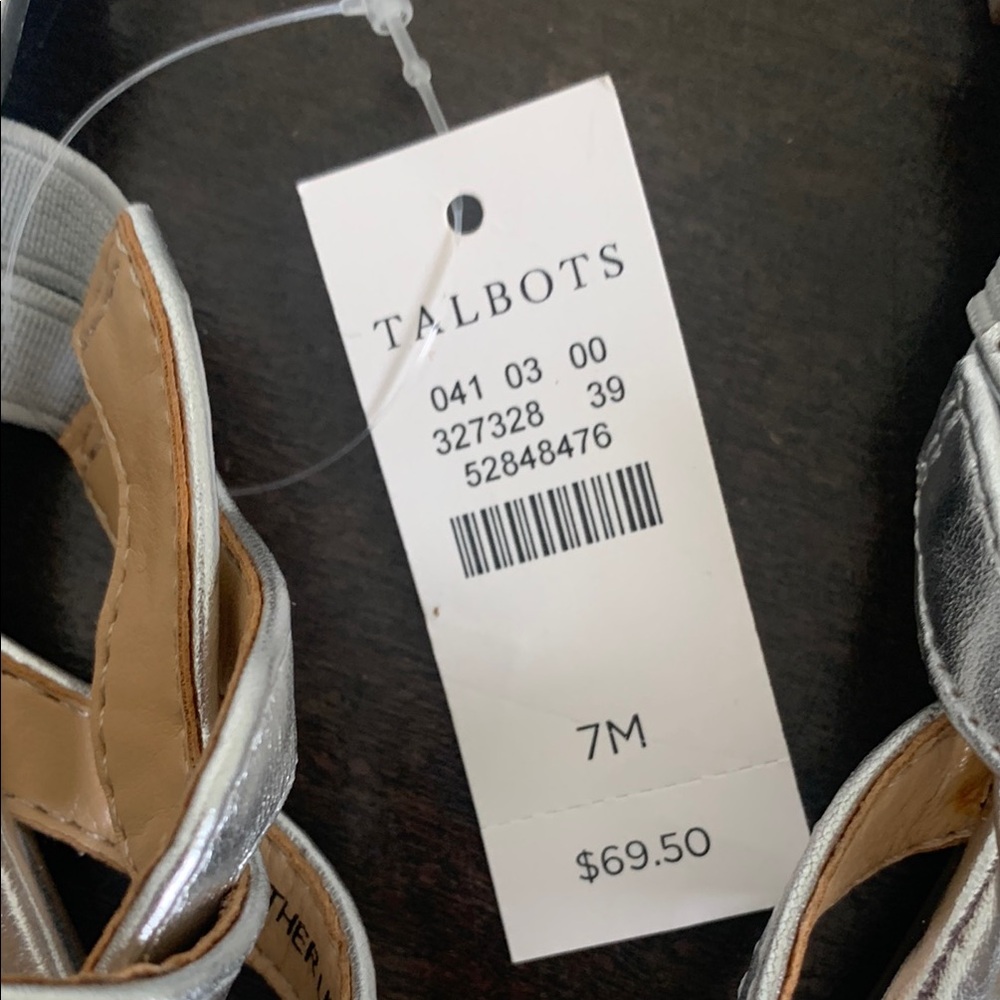 Talbots Silver Sandals Elegant Minimalist Design - Picture 2 of 7